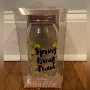 New Spring break vacation fund jar glass girls gift holiday  college piggy bank